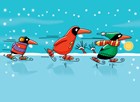 pinguins op de schaats